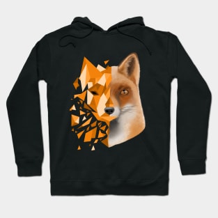 orange shattered fox Hoodie